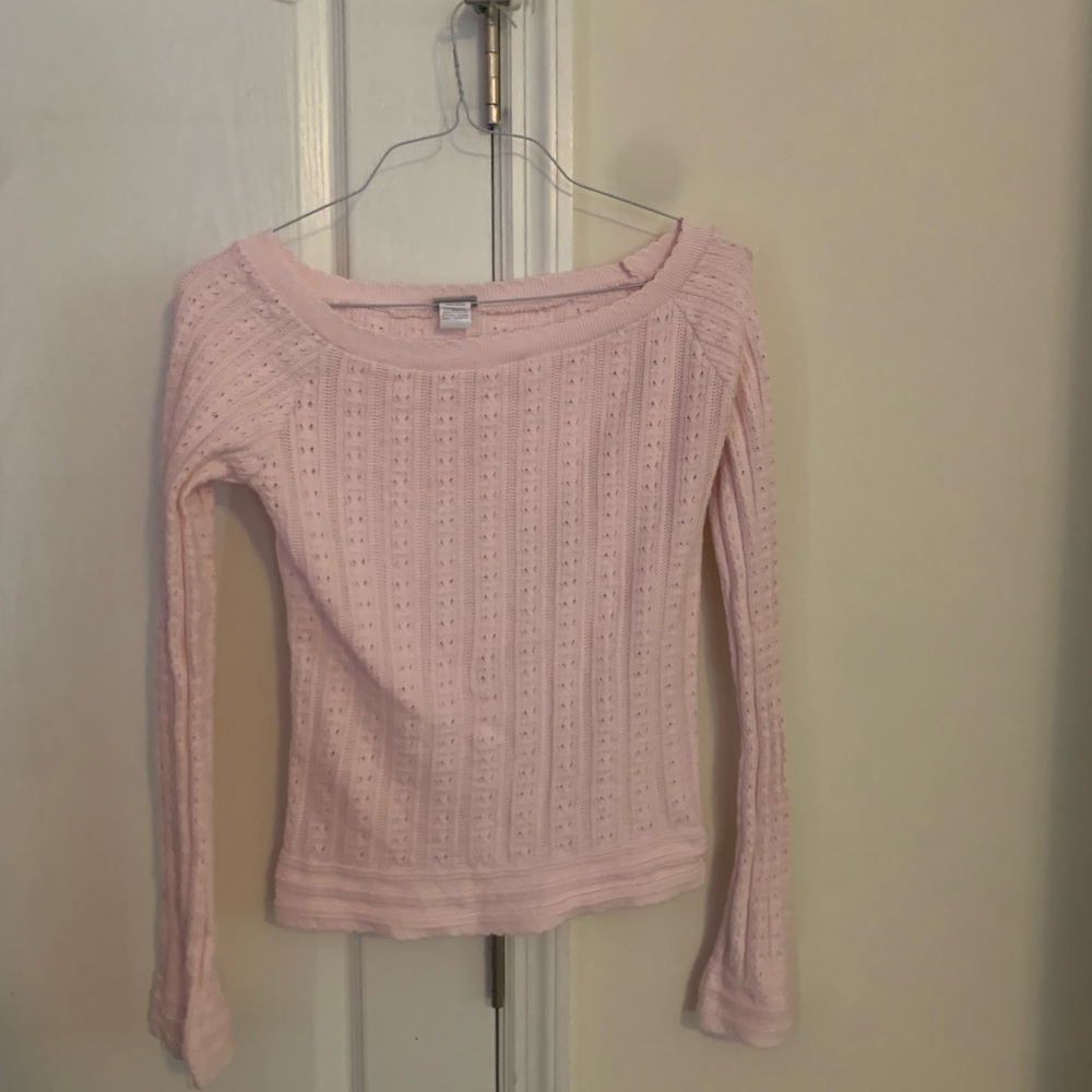Pink Cable Knit Women's Sweater